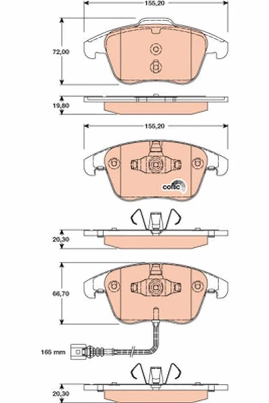 Brake Pad Set, disc brake TRW GDB1762