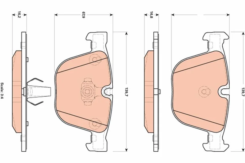 Brake Pad Set, disc brake TRW GDB1892