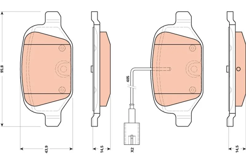 Brake Pad Set, disc brake TRW GDB1894