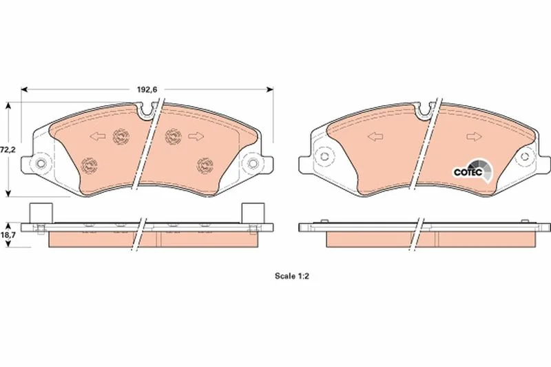 Brake Pad Set, disc brake TRW GDB1898