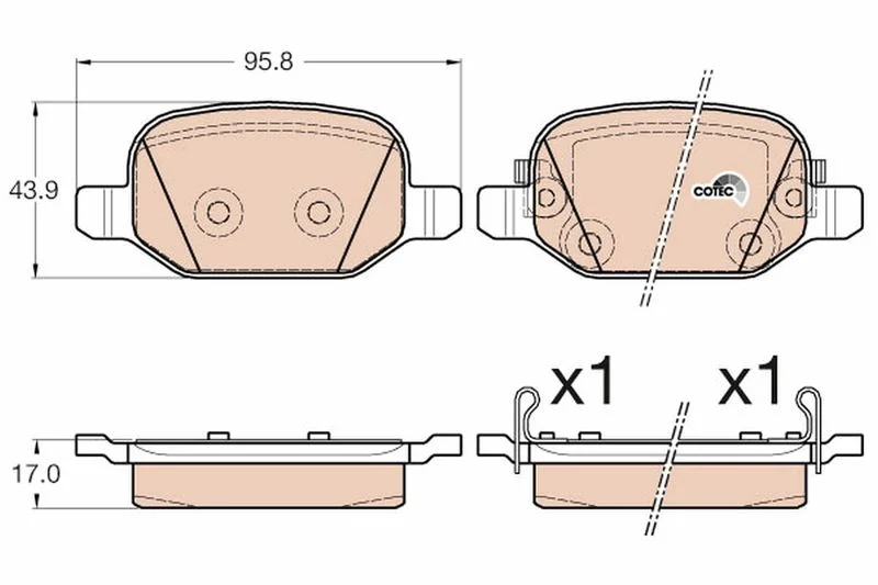 Brake Pad Set, disc brake TRW GDB2002