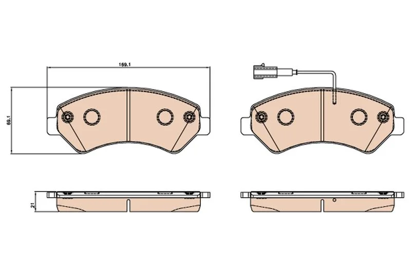 Brake Pad Set, disc brake TRW GDB2069