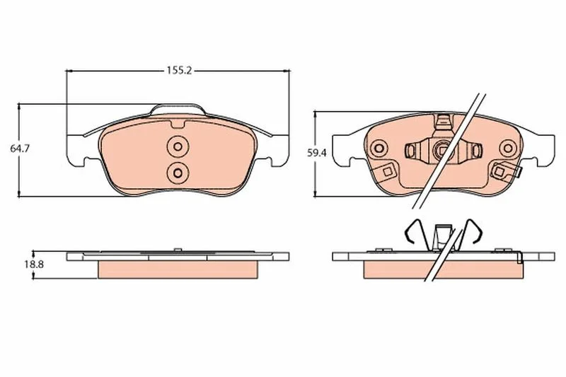 Sada brzdových platničiek, kotúčová brzda TRW GDB2111