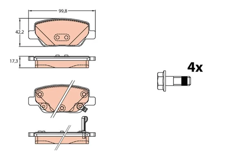 Brake Pad Set, disc brake TRW GDB2156
