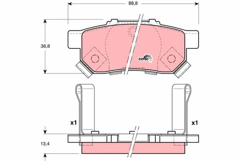 Brake Pad Set, disc brake TRW GDB3174