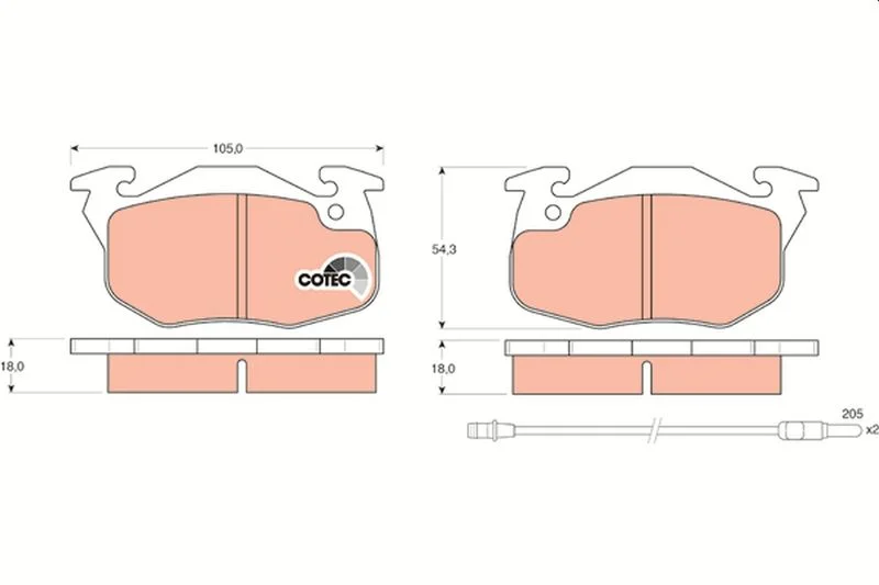 Brake Pad Set, disc brake TRW GDB327