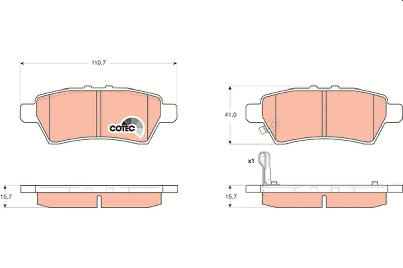 Brake Pad Set, disc brake TRW GDB3405