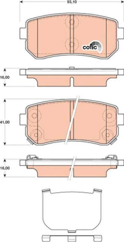 Brake Pad Set, disc brake TRW GDB3474