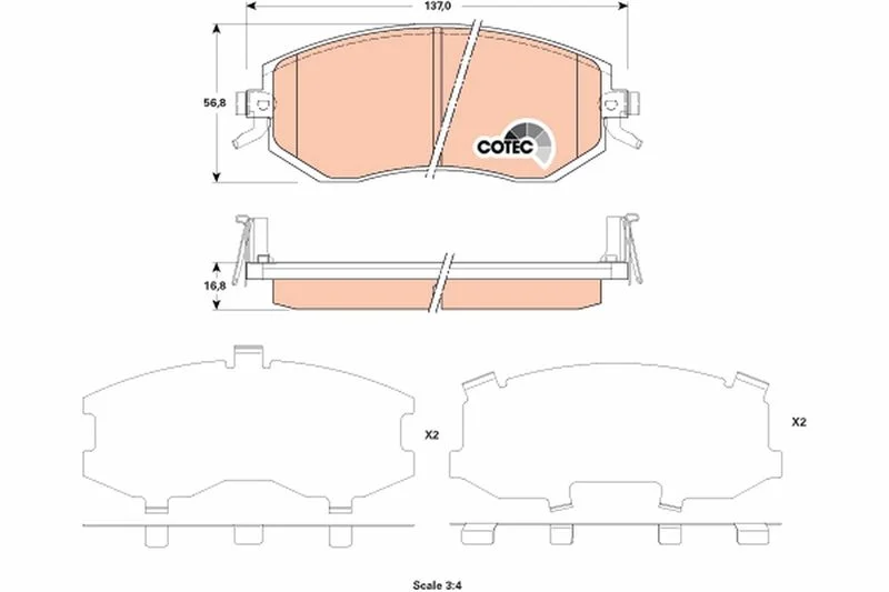Brake Pad Set, disc brake TRW GDB3519