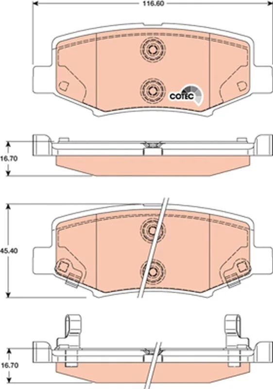 Brake Pad Set, disc brake TRW GDB4145
