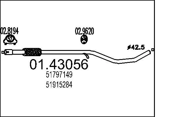Exhaust Pipe MTS 01.43056