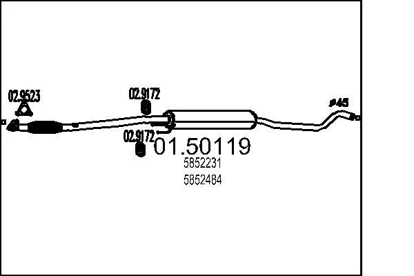 Centre Muffler MTS 01.50119