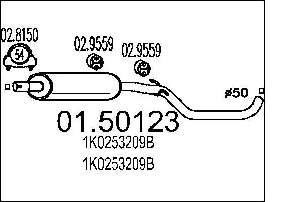 Centre Muffler MTS 01.50123