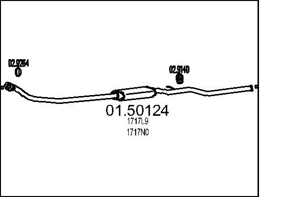 Stredový tlmič výfuku MTS 01.50124