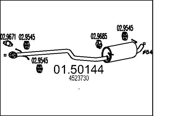 Centre Muffler MTS 01.50144