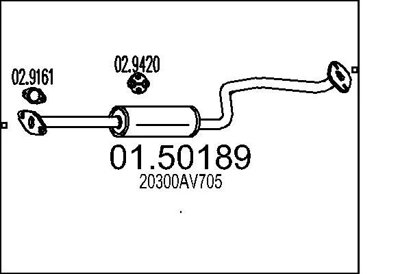 Centre Muffler MTS 01.50189
