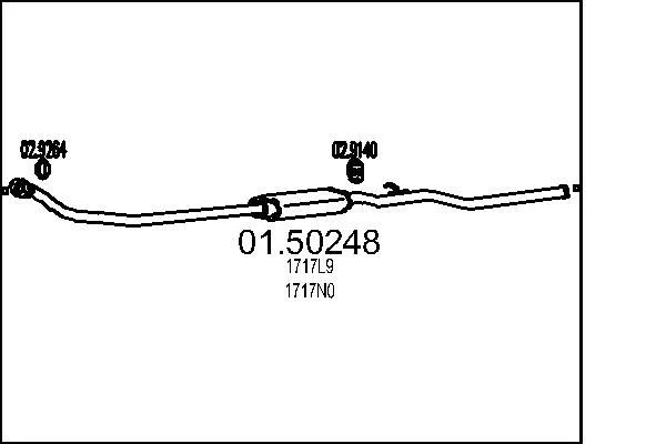 Stredový tlmič výfuku MTS 01.50248