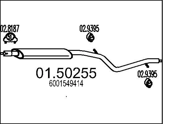 Centre Muffler MTS 01.50255