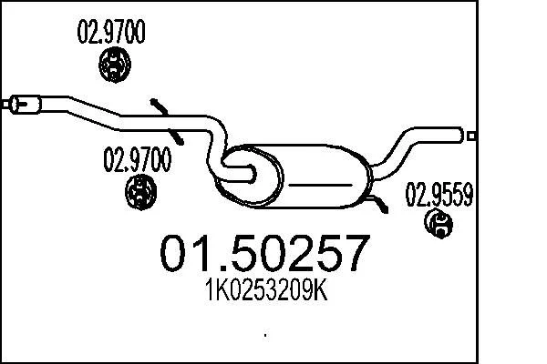 Centre Muffler MTS 01.50257