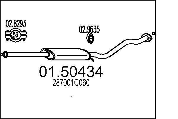 Centre Muffler MTS 01.50434