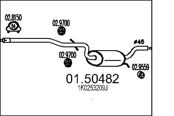 Centre Muffler MTS 01.50482