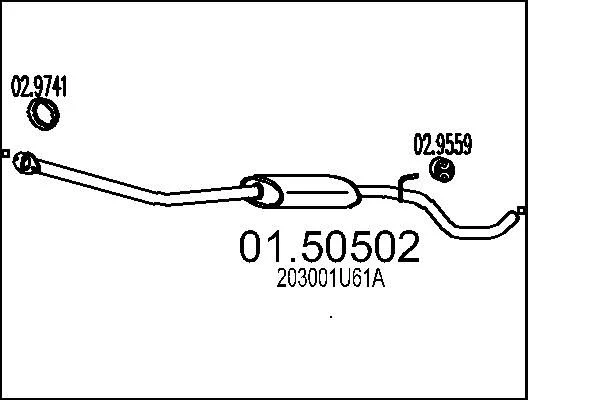 Centre Muffler MTS 01.50502