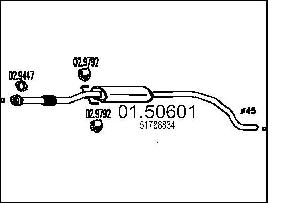 Centre Muffler MTS 01.50601