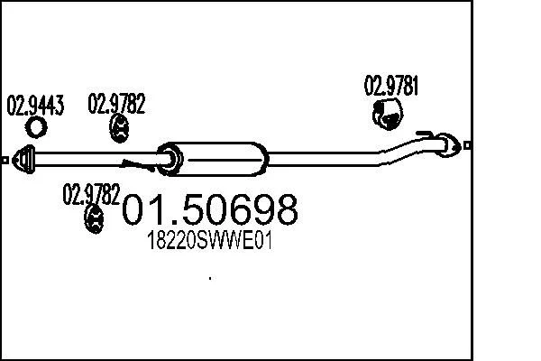 Centre Muffler MTS 01.50698