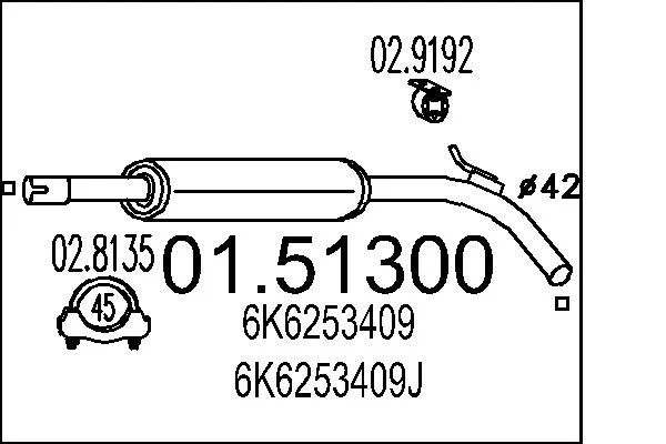 Centre Muffler MTS 01.51300