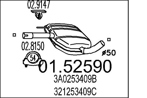 Centre Muffler MTS 01.52590