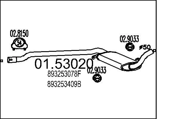 Centre Muffler MTS 01.53020