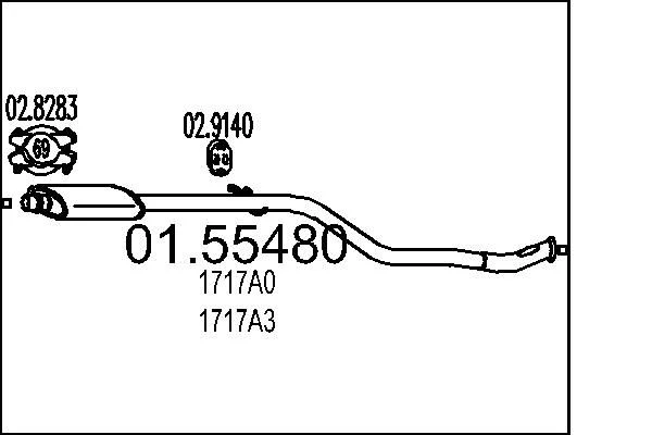 Stredový tlmič výfuku MTS 01.55480