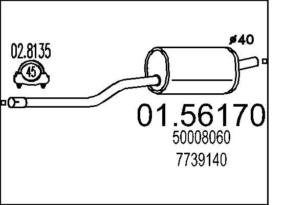 Centre Muffler MTS 01.56170