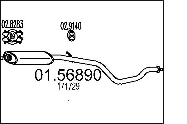 Centre Muffler MTS 01.56890