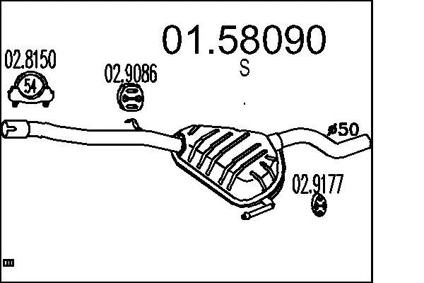 Centre Muffler MTS 01.58090