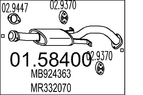 Stredový tlmič výfuku MTS 01.58400