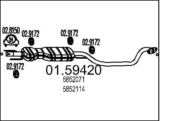 Centre Muffler MTS 01.59420