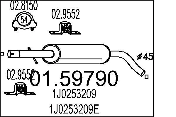 Centre Muffler MTS 01.59790