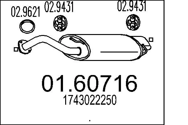 Rear Muffler MTS 01.60716