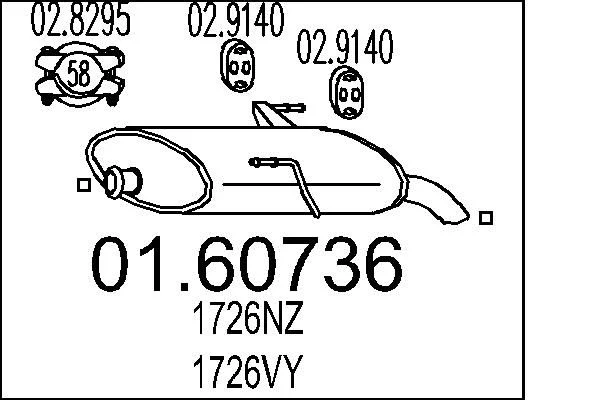 Rear Muffler MTS 01.60736