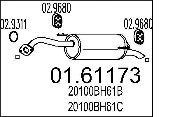 Rear Muffler MTS 01.61173