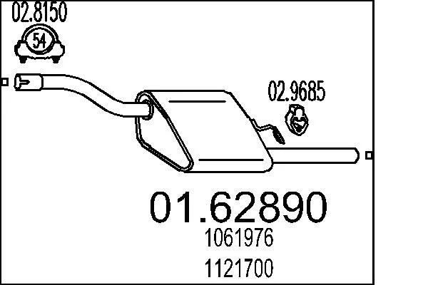 Zadný tlmič výfuku MTS 01.62890