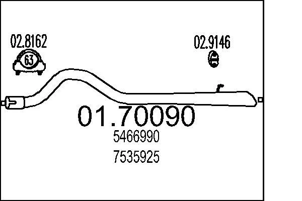 Exhaust Pipe MTS 01.70090