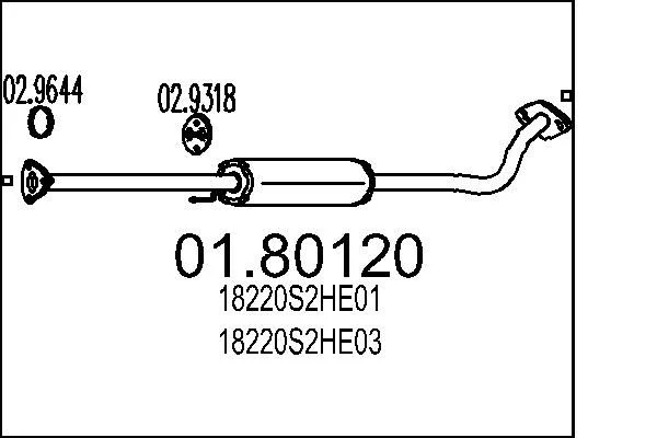 Centre Muffler MTS 01.80120