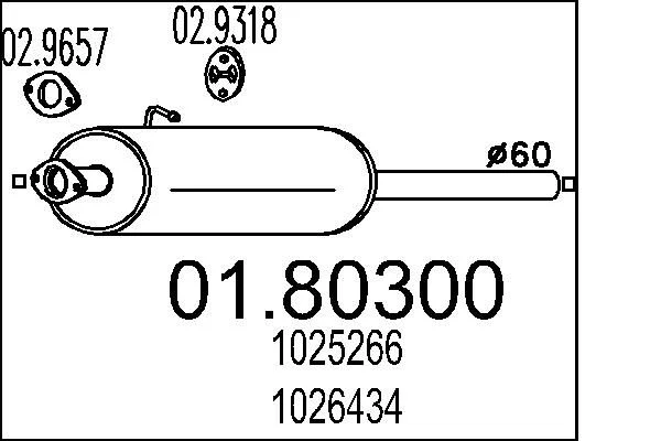 Centre Muffler MTS 01.80300