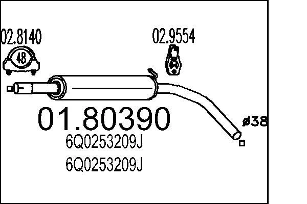 Centre Muffler MTS 01.80390