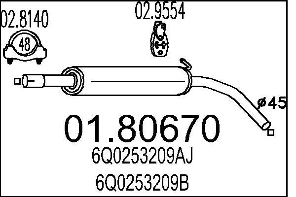 Centre Muffler MTS 01.80670