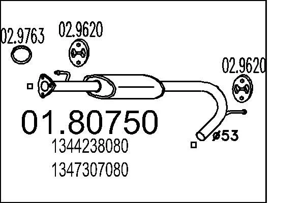 Centre Muffler MTS 01.80750