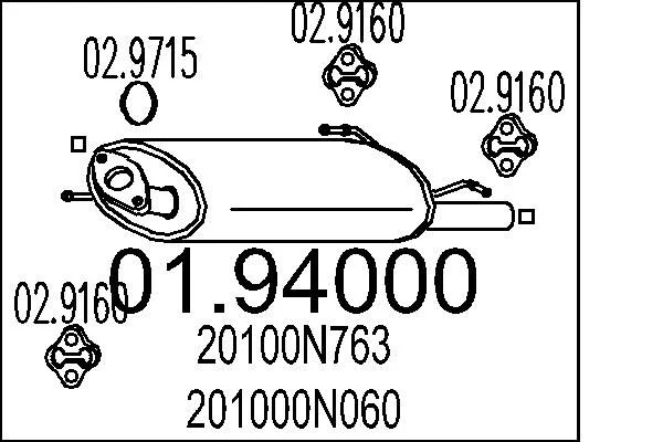 Rear Muffler MTS 01.94000