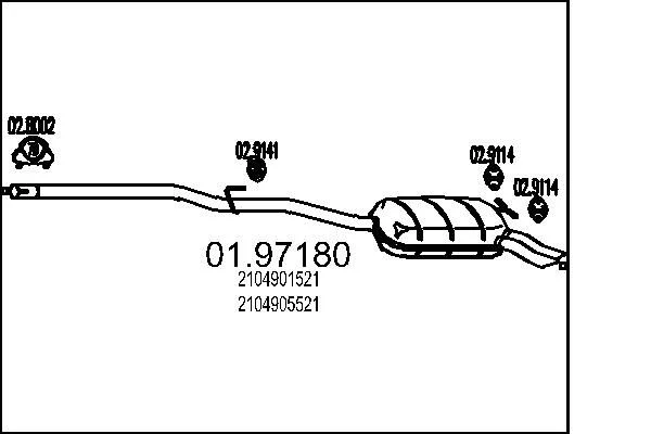 Zadný tlmič výfuku MTS 01.97180